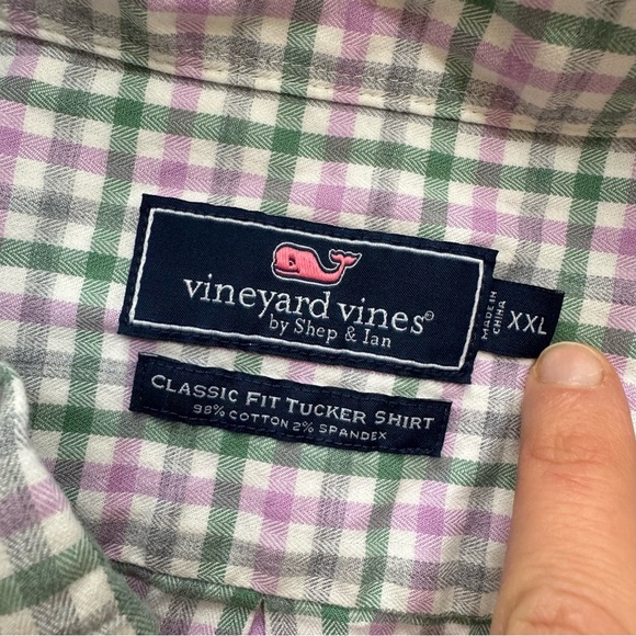Vineyard Vines Classic Fit Tucker Shirt Button Up Collar Long Sleeve Check XXL - Picture 7 of 9